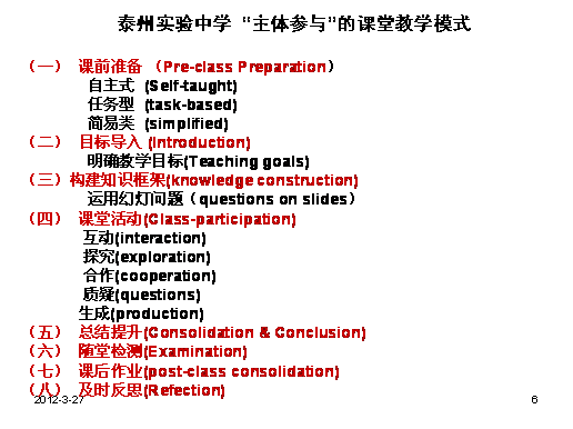 泰州實(shí)驗(yàn)中學(xué)“主體參與”課堂教學(xué)模式